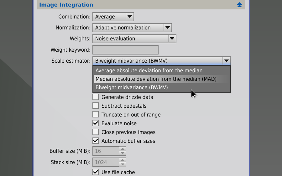 pixinsight core settings